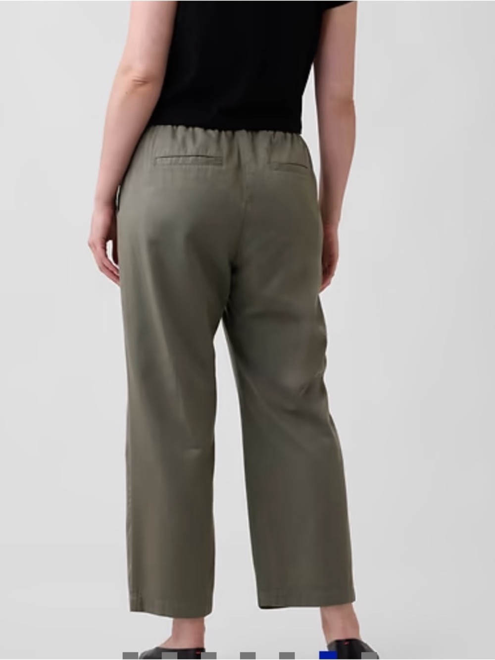 NWT GAP Women’s Black Mid Rise Twill Easy Pant Drawstring Waistband - Picture 11 of 12